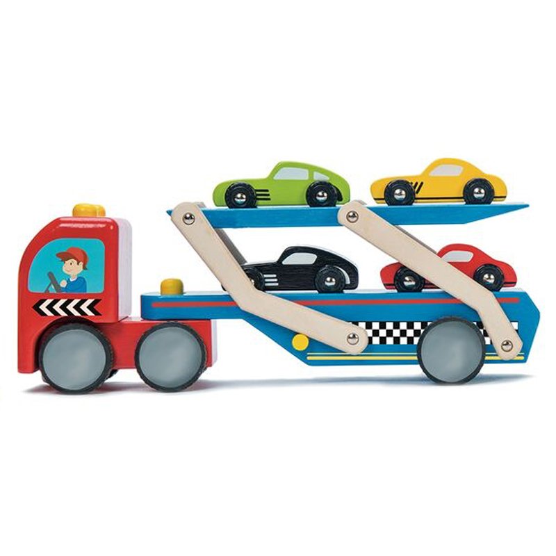 Le Toy Van transporter med racerbiler Le Toy Van Børneneskartel.dk