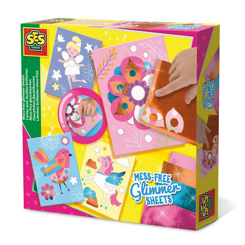 SES Creative, decoupage glitter kort SES Creative Børneneskartel.dk